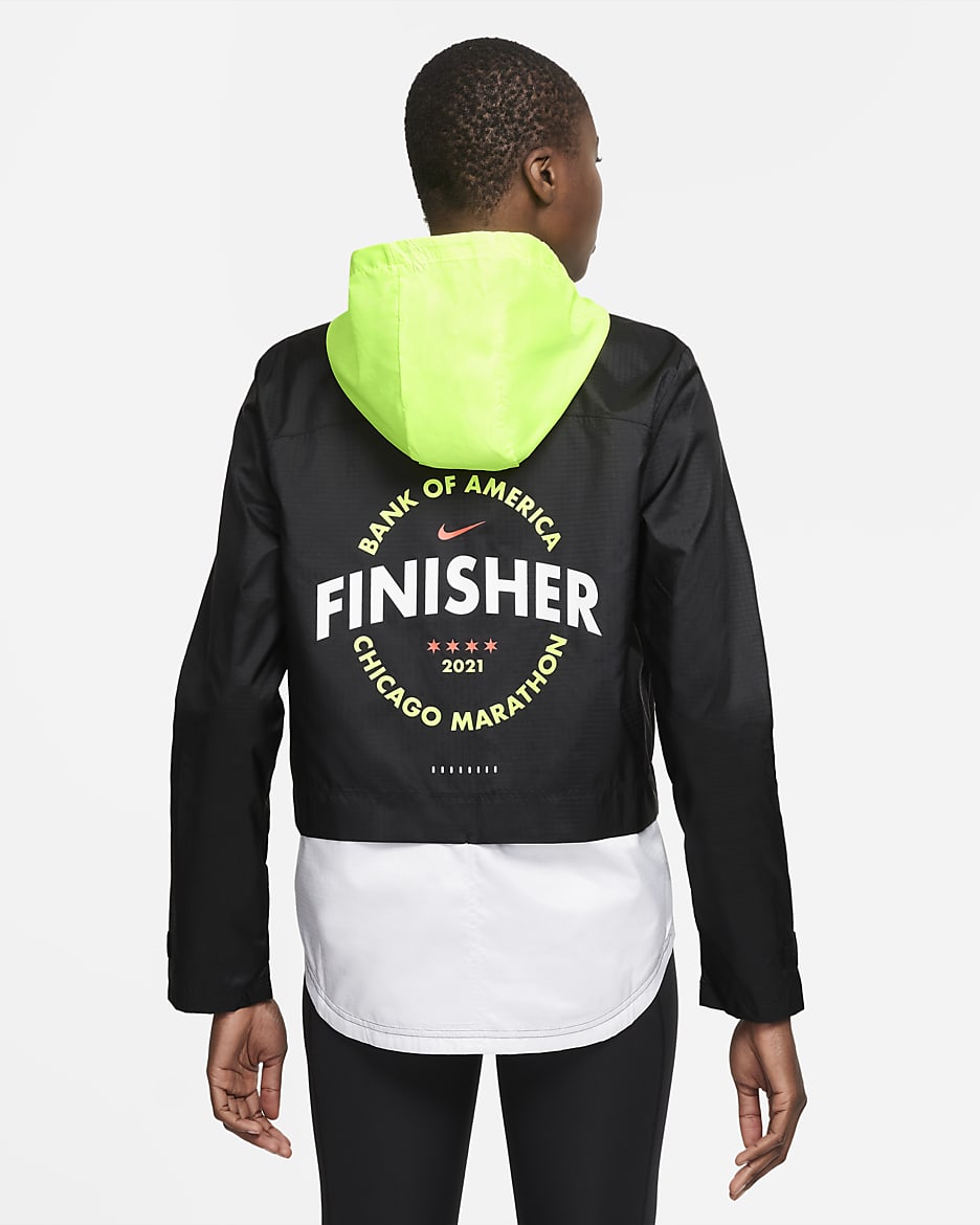 Nike Element Chicago Marathon 2021 Finisher Jacket Women's Extra Large XL Black store